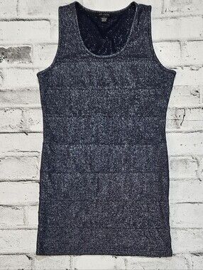 Qed London Metallic Knit Sleeveless Bodycon Midi Dress Large